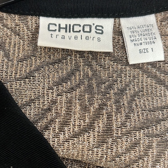 Chico’s Travelers Collection Full Zip Up Shimmer Jacket - Picture 3 of 4